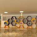 Colorful Hexagonal Indoor Playground Equipment For Children Interactive Play Structures