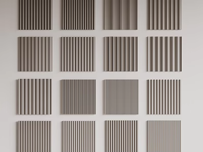 Decorative Wall Panels With Various Vertical Stripes And Modern Textured Designs 3d model