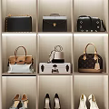 Stylish Leather Bags And Suitcases Display On Shelves With Various Designs And Colorful Details