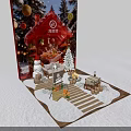 Zhou Hei Ya Festive Christmas Photo Spot With Red Cabin Snow Decorations