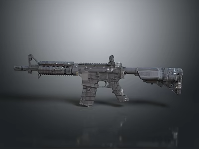 Highly Detailed Modern Tactical Rifle 3D Model With Scope And Grip 3d model