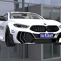 Modern BMW Car Interior With Suede Roof Dashboard And Infotainment Screen