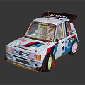 Kartcout Rally Race Car With Colorful Stripes Number 17 And Aerodynamic Design