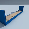 Industrial Heavy Duty Equipment With Blue Frame And Wooden Loading Platform
