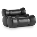 Black Leather Single Sofa Modern Design With Cylindrical Shape And Smooth Surface 3d model