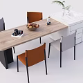 Nakajima counter bar counter operating table dining table and chairs 3d model