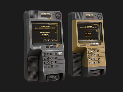 Industrial Handheld Terminals With Display Screens Control Buttons And Color Options 3d model