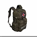 Olive Green Tactical Military Backpack With Red Cross Emblem And MED01 Label