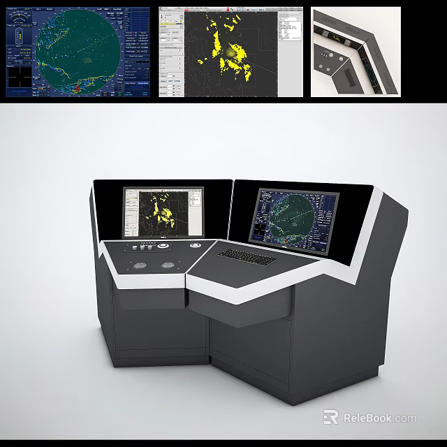 Advanced Control Console With Multi Screen Data Display For Monitoring And Operational Control 3d model 