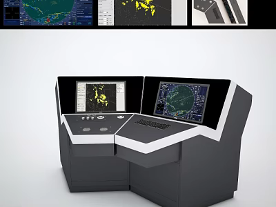Advanced Control Console With Multi Screen Data Display For Monitoring And Operational Control 3d model