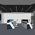 Command Control Room of Modern Monitoring Room 3d model