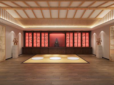 New Chinese Buddhist Hall 3d model