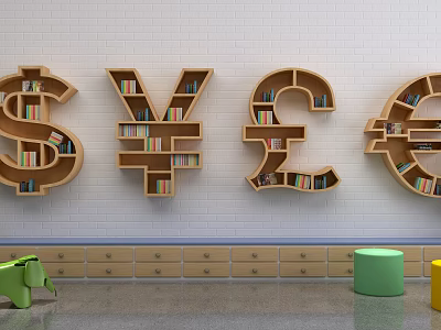 Nordic Bookshelf Creative Modeling Bookshelf 3d model Nordic Bookshelf Creative Modeling Bookshelf 3d model