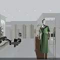 Modern Shopping Mall Store Interior With Bright Space White Walls Recessed Lighting And Display Racks