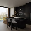 Modern Living Dining Room Interior With Open Concept Large Windows Natural Light And Modern Furniture