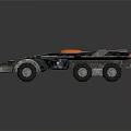 Futuristic Off Road Car With Dark Metallic Blue Tones And Orange Accents