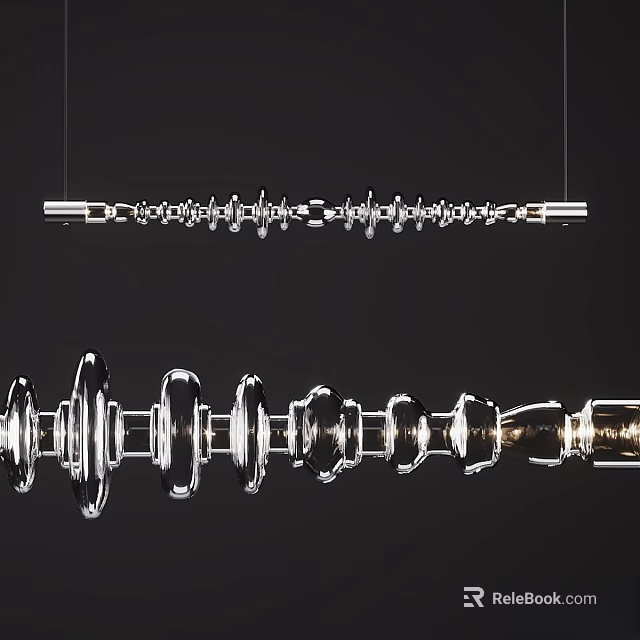 Modern Spiral Glass Chandelier With Unique Hanging Design For Interior Decor 3d model 