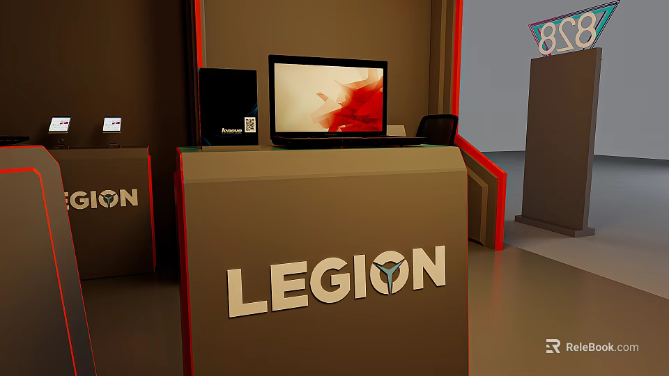 LEGION Gaming Laptop Store With Modern Display Setup And Interior Design 3d model 