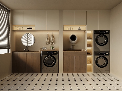 Laundry Cabinet Washing Machine Cabinet Laundry 3d model