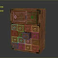 Traditional Wooden Storage Cabinet With Multiple Drawers And Cabinet Doors