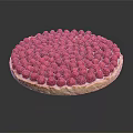 Fresh Raspberry Tart With Sweet Cream Topping And Flaky Pastry Crust