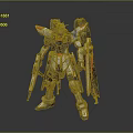 Gundam Model Figure With Blue Red Armor Shield And Weapon Accessories