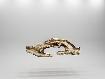 Artistic Bronze Colored Hand Shaped Decorative Ornament Set For Modern Interior Decor 3d model