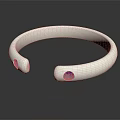 Shiny White Bracelet With Blue Gemstones On Both Ends And Minimalist Design