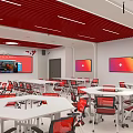 Modern classroom wisdom classroom 3d model