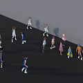 Group of People Enjoying Various Outdoor Activities Like Basketball Skateboarding and Balloons