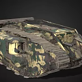 Military Camouflage Tank Weapon With Armored Tracks And Turret Structure