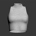 Stylish White Sleeveless High Neck Knit Top on Mannequin