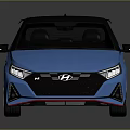 Blue Hyundai Hatchback With Black Roof Sporty Design And Sleek Alloy Wheels