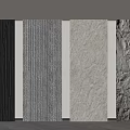 Decorative Wall Panels Featuring Black Vertical Lines White Rough And Gray Stone Textures 3d model