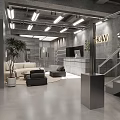 Modern Industrial Style Clothing Store With Cozy Lounge And Sleek Cement Interior Design