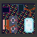 Vibrant Retro Arcade Room with Multiple Electronic Gaming Machines Air Hockey Table and Neon Signs