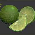 Fresh Green Limes Whole And Sliced With Juicy Pulp And Seeds On Dark Surface