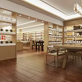 Elegant Boutique Store Interior With Chandelier Display Shelves Counter And Product Displays