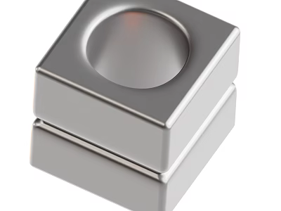 Durable High Precision Industrial Equipment Metal Cube Design With Circular Recess 3d model