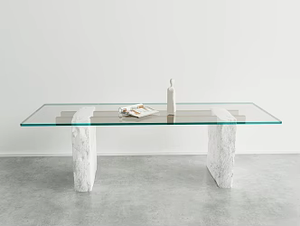 Modern Dining Table Glass Dining Table 3d model