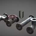 Modern pipeline rusty chemical pipeline 3d model