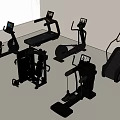 Modern Fitness Equipment With Treadmill Elliptical Trainer Exercise Bike And Strength Training Machines