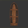 Classic Wooden Boat With Traditional Ribbed Interior And Smooth Wooden Structure