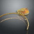 Exquisite Golden Leaf Shaped Pendant Necklace with Colorful Sheen and Delicate Chain for Fashionable Attire