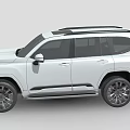White Toyota Land Cruiser SUV With Black Roof Rack Large Alloy Wheels And Stylish Grille