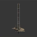 Industrial Drilling Rig Featuring Tall Metal Tower Structure And Stable Base Foundation