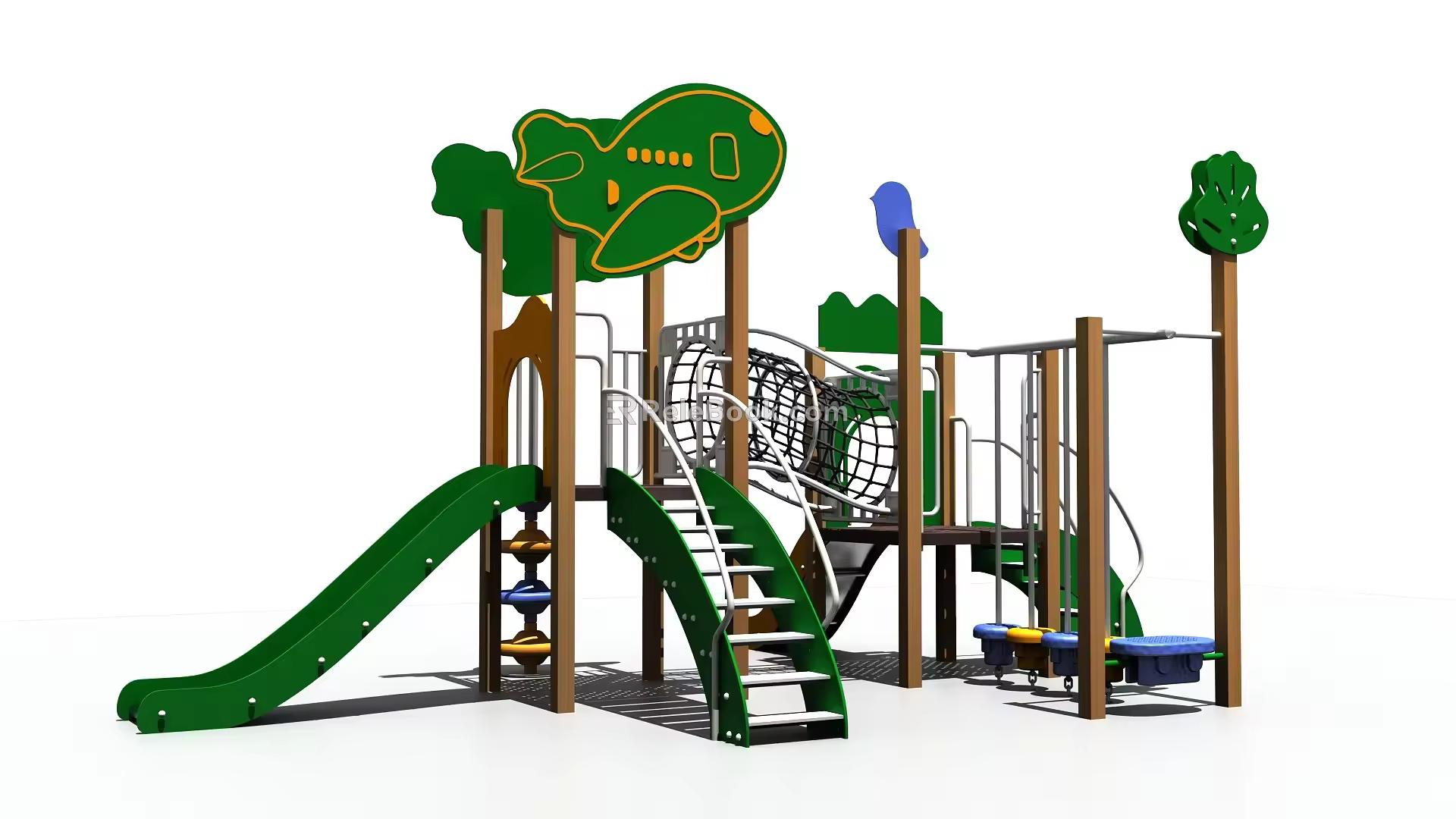modern amusement facilities pe slide airplane slide 3d model