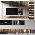 TV background wall suit TV wall frame area 3d model