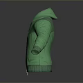 Comfortable Green Zip Jacket With Long Sleeves Ribbed Cuffs And Front Zip Design 3d model