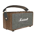 Marshall Classic Portable Speaker With Wooden Body Leather Handle And Black Grille Design
